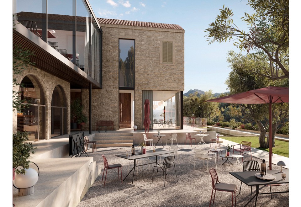 terza foto CRONA STEEL Panca da giardino in acciaio verniciato a polvere