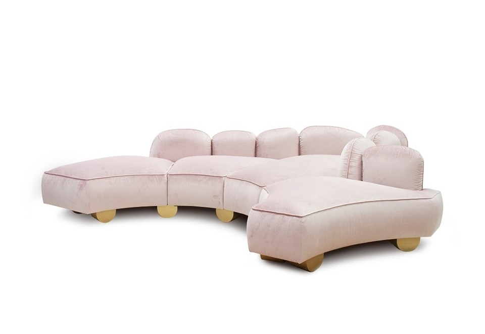 prima foto LAB COTIGNAC Divano componibile curvo in velluto