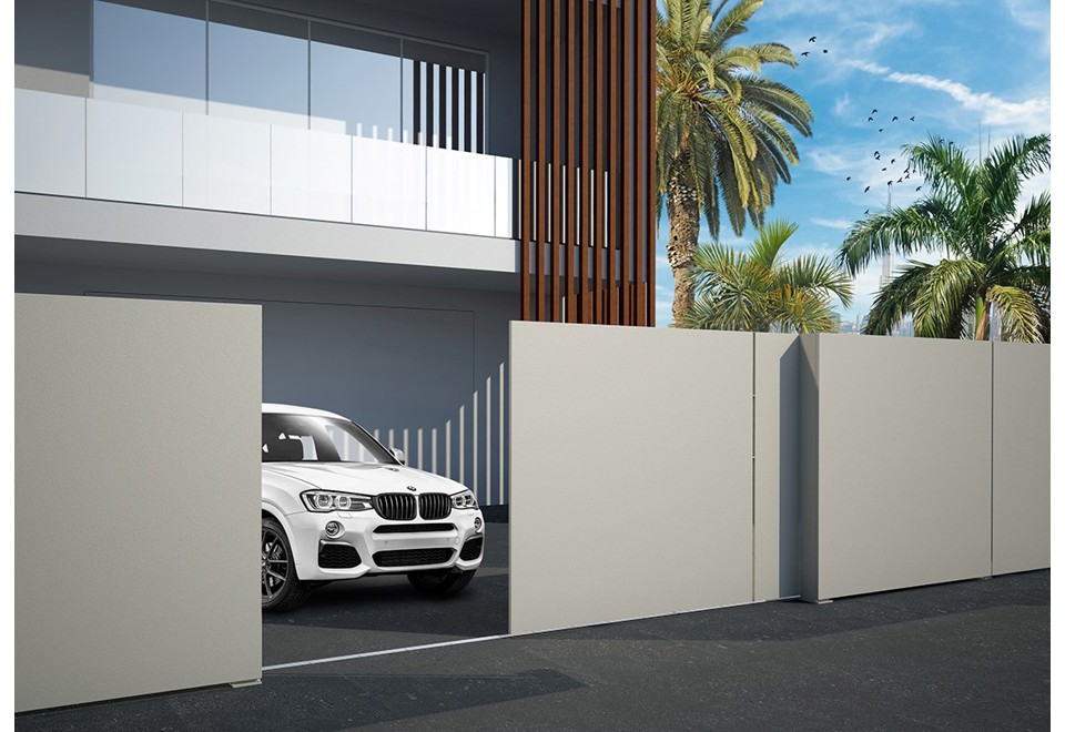 terza foto INVISIBLE WALL & GATE Portone da garage / recinzione in lamiera zincata