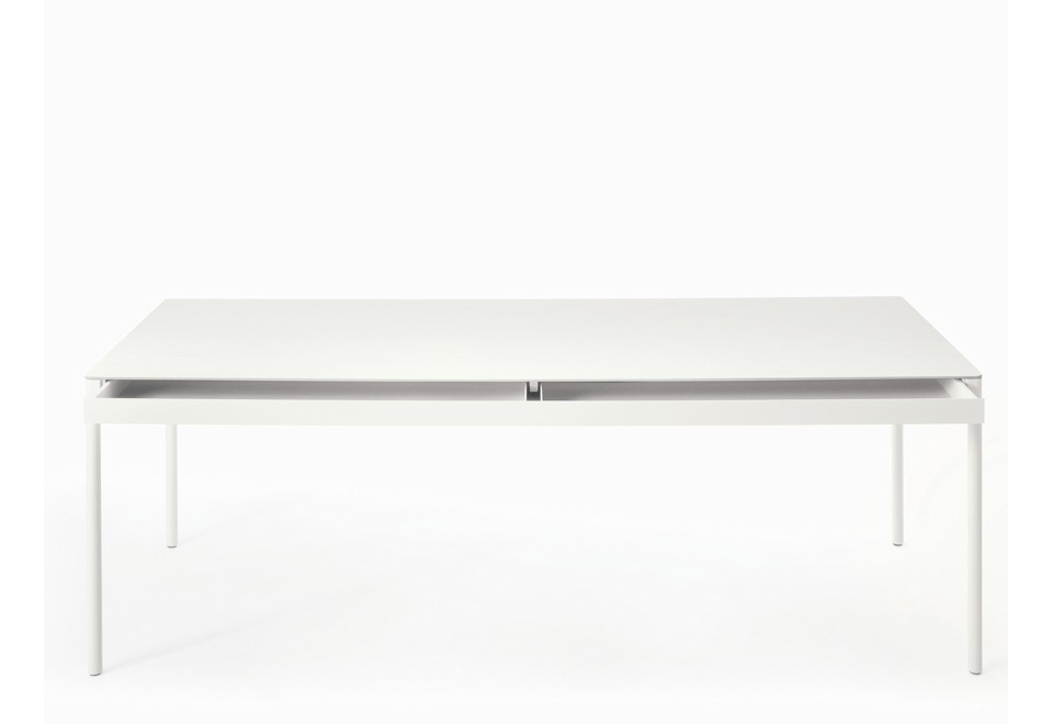 prima foto ICARO 015 Tavolo da pranzo rettangolare in acciaio con cassetti