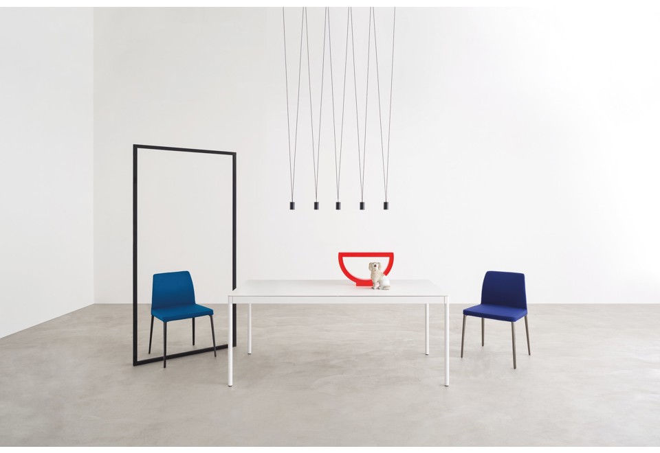 terza foto ICARO 015 Tavolo da pranzo rettangolare in acciaio con cassetti