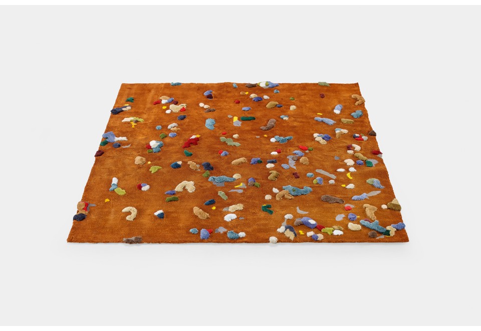 seconda foto CHAOS Tappeto quadrato in lino