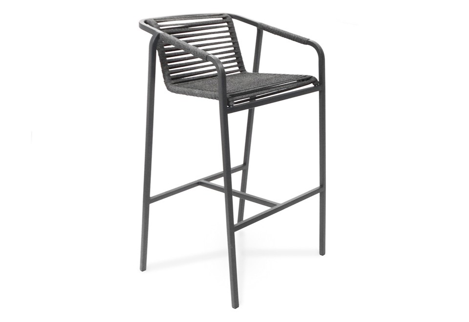 prima foto SUITE Sgabello da giardino in tessuto e acciaio inox