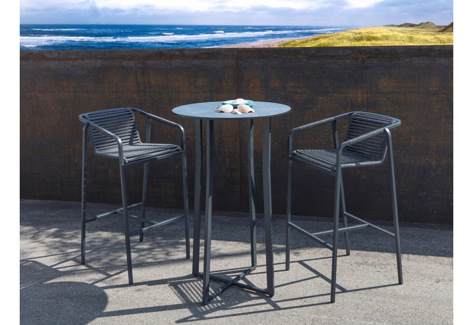 seconda foto SUITE Sgabello da giardino in tessuto e acciaio inox