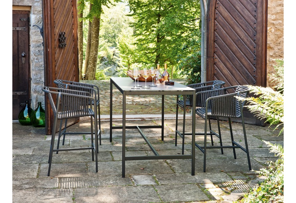 terza foto SUITE Sgabello da giardino in tessuto e acciaio inox