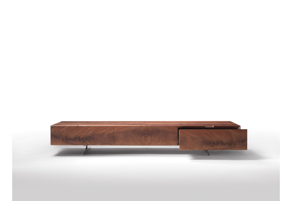 seconda foto PIUMA Mobile TV basso in mogano con cassetti