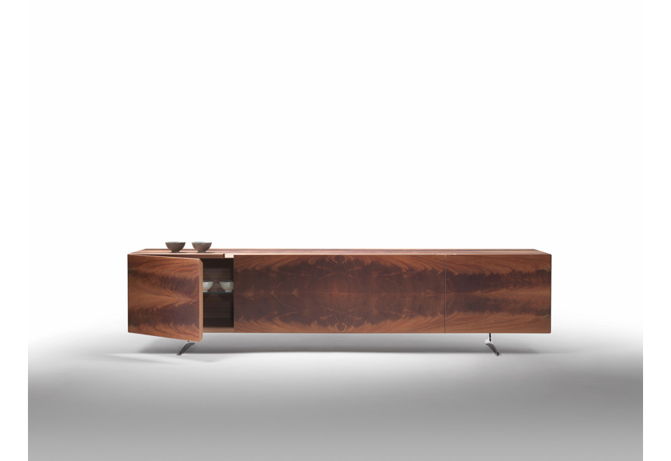 terza foto PIUMA Mobile TV basso in mogano con cassetti