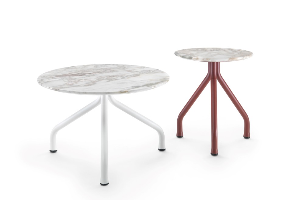 seconda foto ACADEMY Tavolino da caffè in allumino e piano in marmo