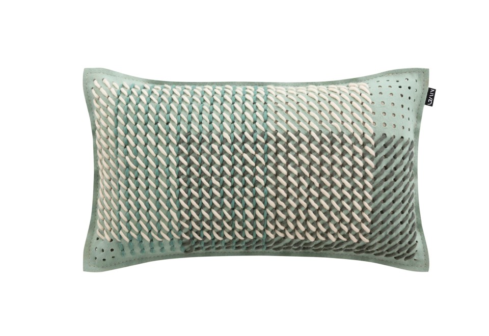 prima foto CANEVAS GEO GREEN Cuscino rettangolare in tessuto