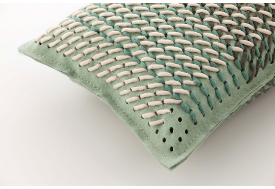 terza foto CANEVAS GEO GREEN Cuscino rettangolare in tessuto