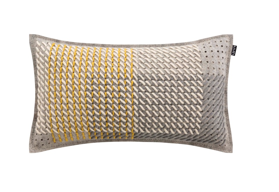 prima foto CANEVAS GEO GREY Cuscino rettangolare in tessuto