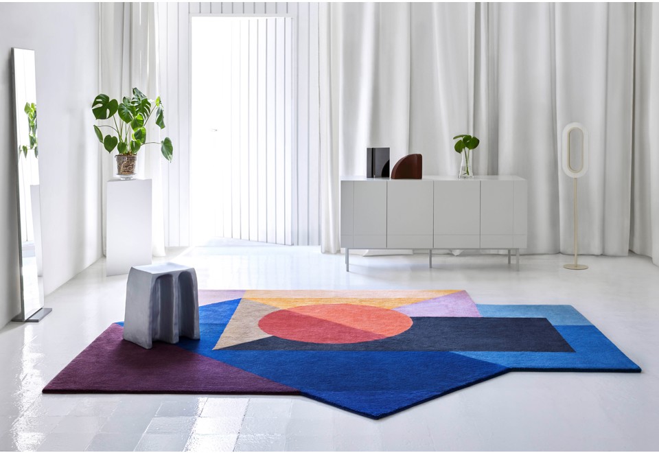 seconda foto ZOE KUBB Tappeto in lana a motivi geometrici