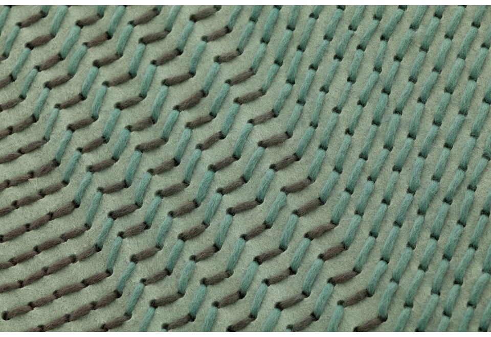 terza foto CANEVAS GEO GREEN Tappeto in lana