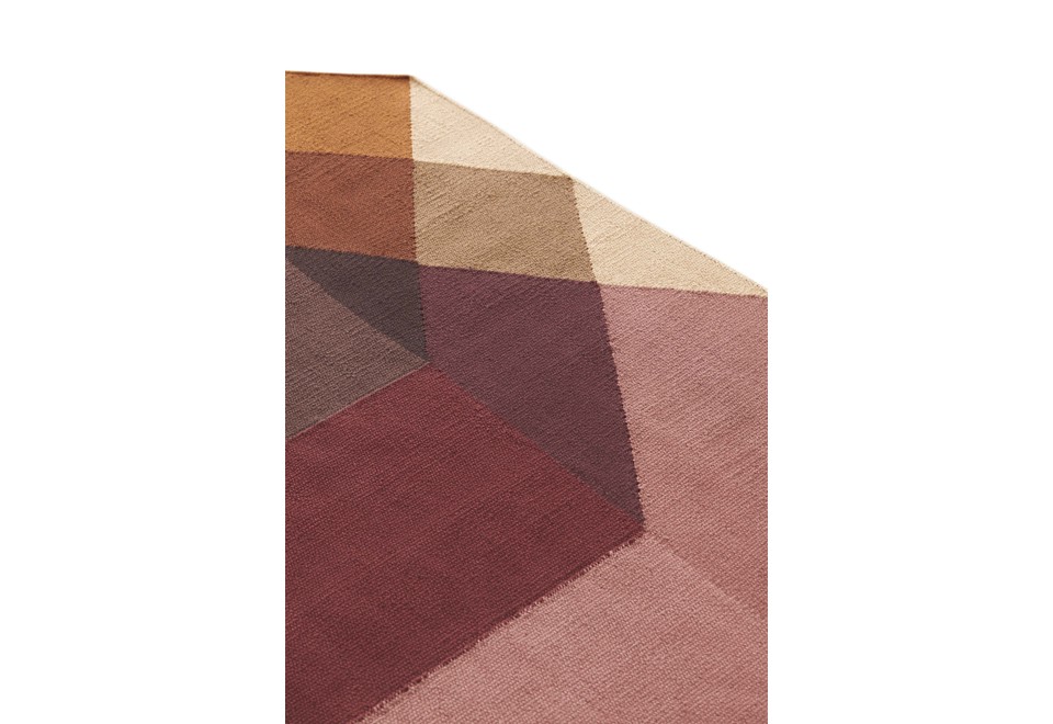 terza foto DIAMOND ORANGE WINE Tappeto in PET riciclato a motivi geometrici