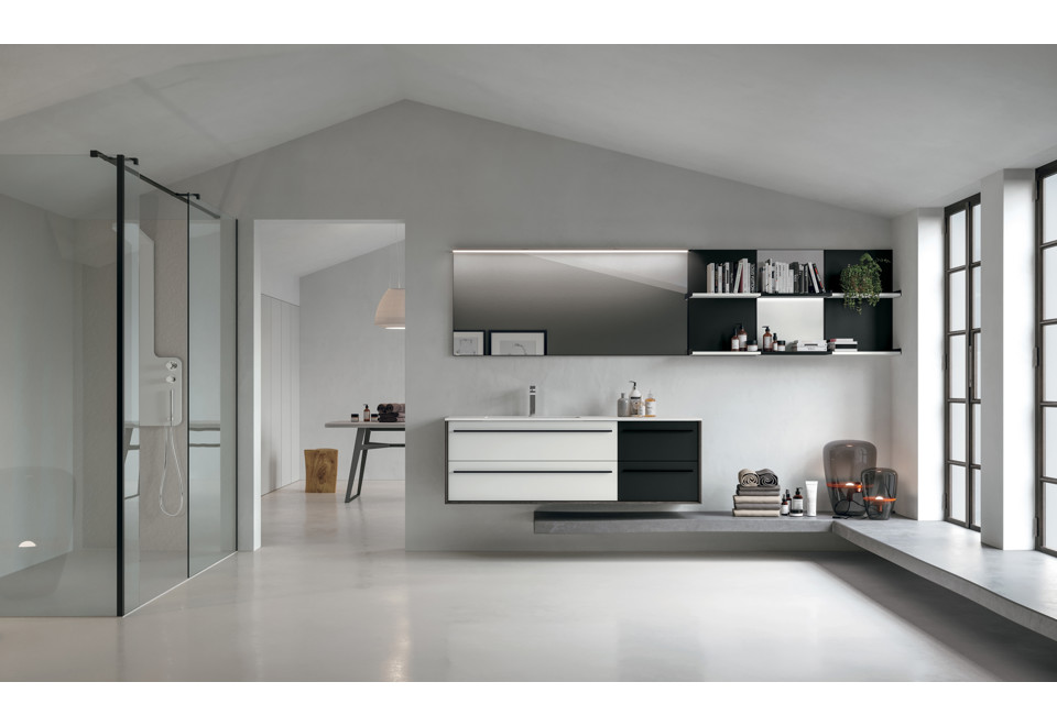 seconda foto SUITE 04 Mobile lavabo sospeso con cassetti