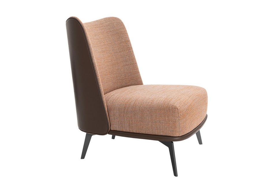 prima foto DEBBIE Poltrona in tessuto con schienale alto