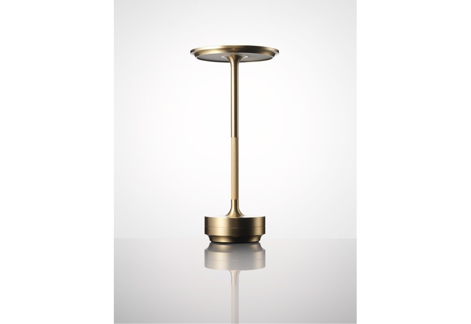seconda foto TURN BRASS Lampada da tavolo a LED a batteria con ricarica USB