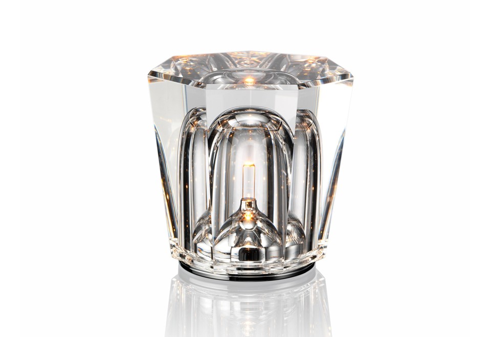 seconda foto XTAL Lampada da tavolo a LED a batteria in cristallo con ricarica USB