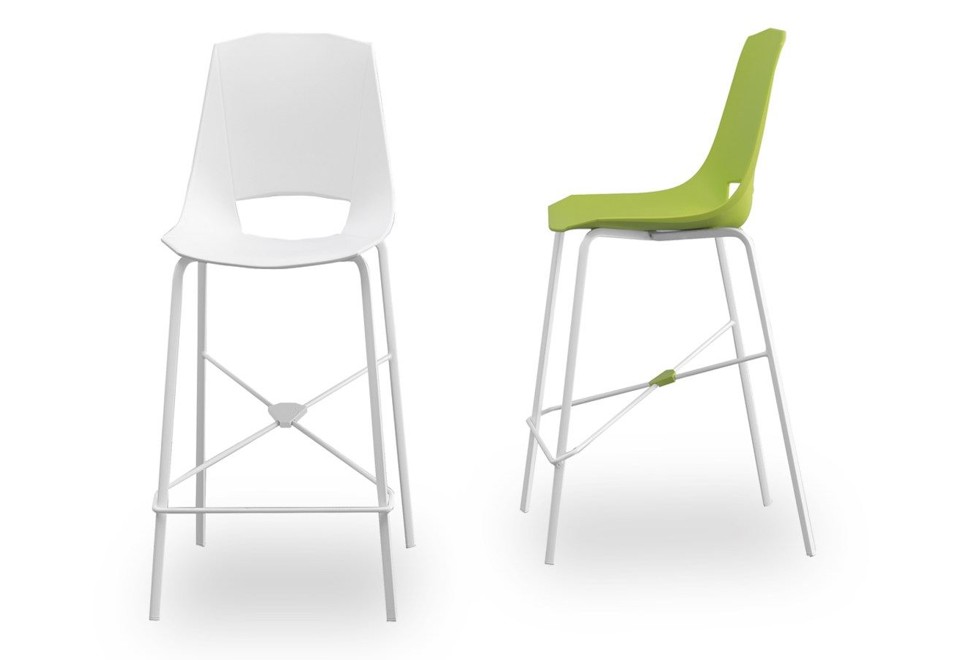 prima foto EVA 6 Sgabello alto in polipropilene con poggiapiedi