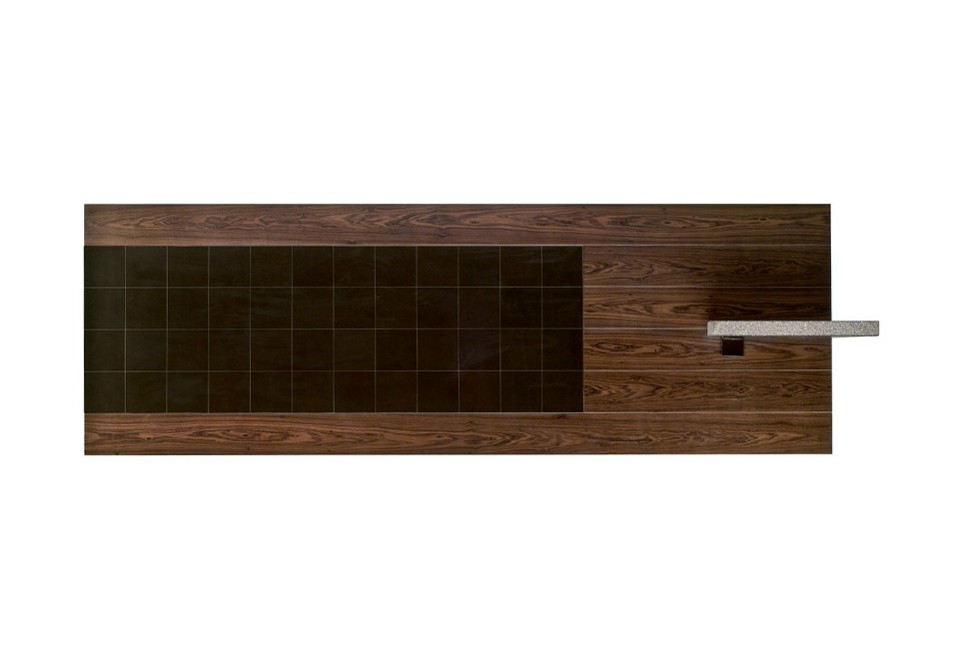terza foto H_O DESK Scrivania direzionale rettangolare in legno con cassetti