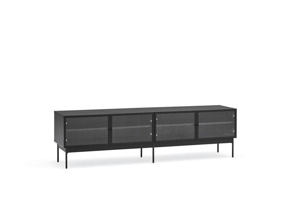 prima foto BLUR Mobile tv in legno impiallacciato e vetro