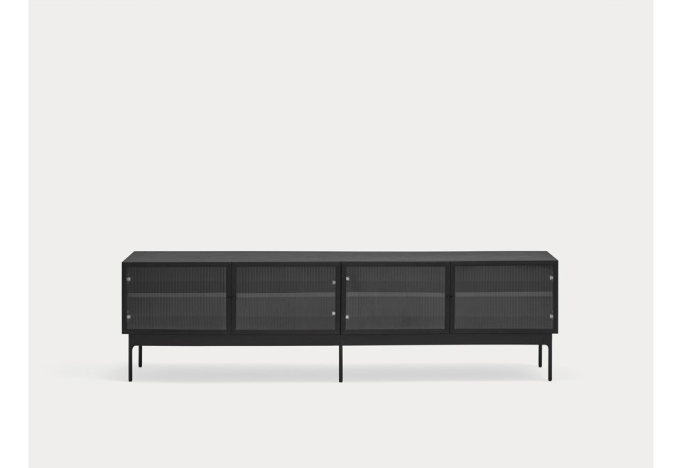 seconda foto BLUR Mobile tv in legno impiallacciato e vetro