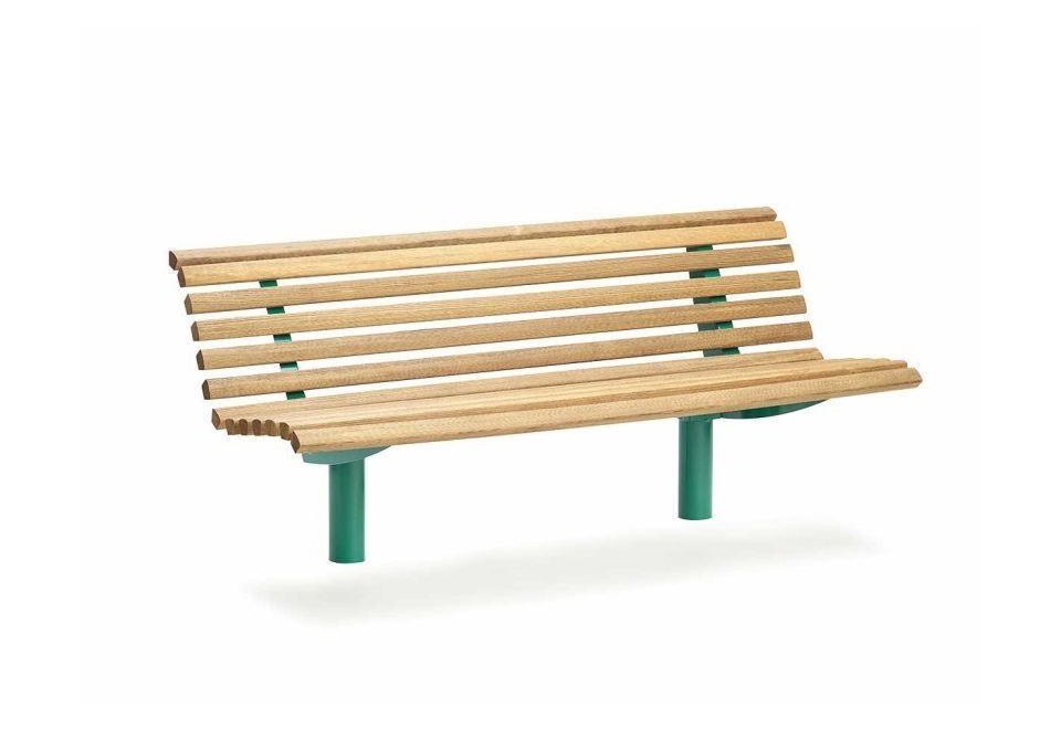 prima foto URBAN Panchina in acciaio e legno con schienale