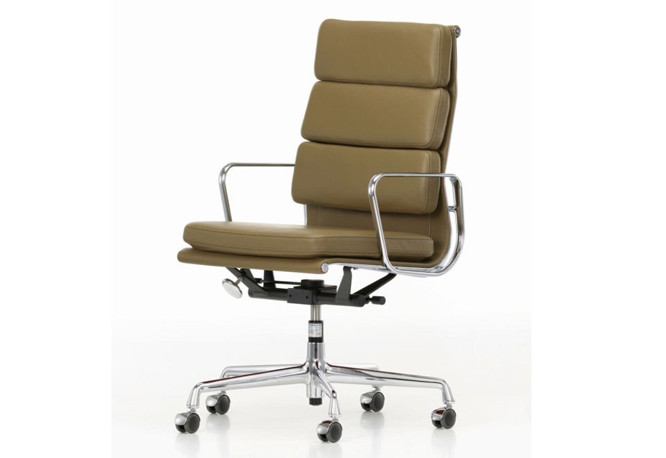 prima foto SOFT PAD CHAIR EA 219 Sedia ufficio imbottita in pelle a 5 razze