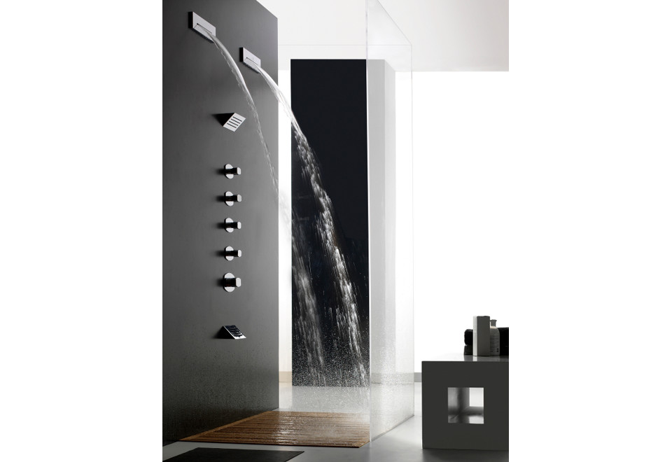 seconda foto SHIRÒ Soffione doccia a cascata a muro