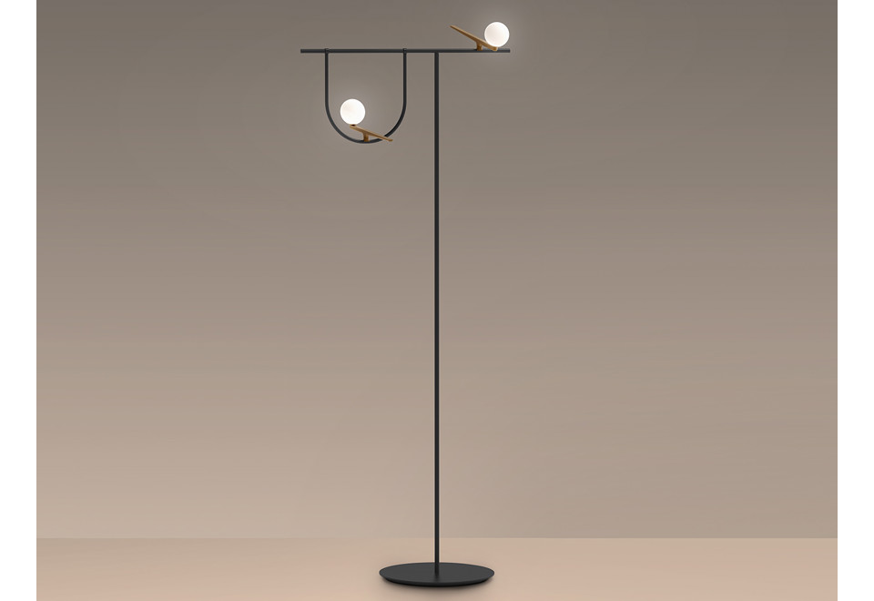 prima foto YANZI Lampada da terra a LED in ottone