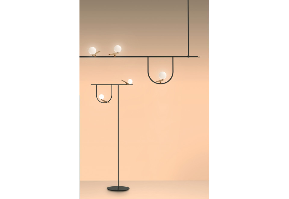 seconda foto YANZI Lampada da terra a LED in ottone