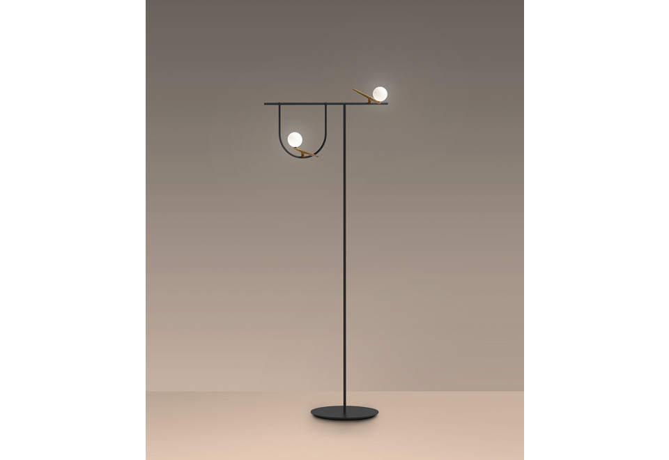 terza foto YANZI Lampada da terra a LED in ottone