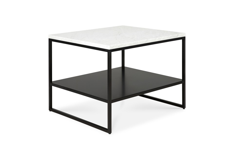 seconda foto STONE Tavolino in metallo con piano in marmo di Carrara
