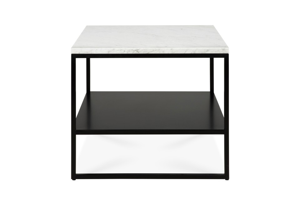 terza foto STONE Tavolino in metallo con piano in marmo di Carrara