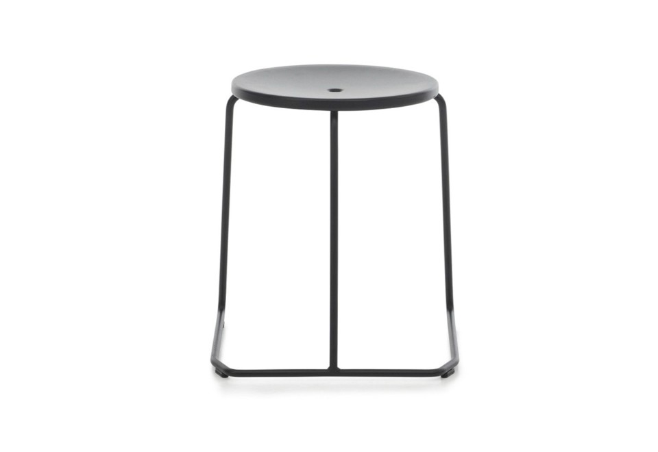 terza foto TIKI STOOL Sgabello da giardino impilabile in acciaio a slitta