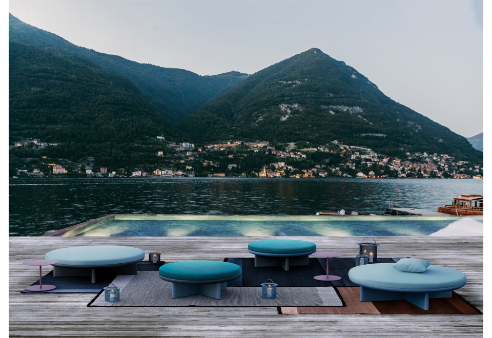 terza foto CALA Pouf da giardino rotondo in tessuto