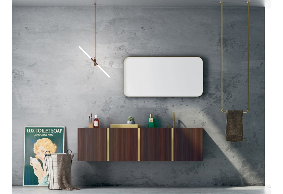 prima foto OPERA 01 Arredo bagno completo in Eucalipto e gres porcellanato