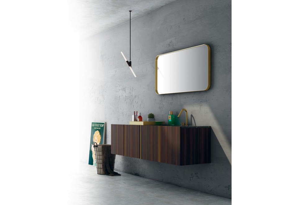 seconda foto OPERA 01 Arredo bagno completo in Eucalipto e gres porcellanato