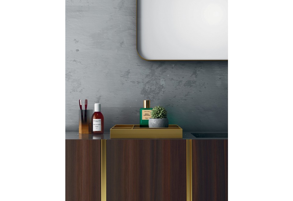 terza foto OPERA 01 Arredo bagno completo in Eucalipto e gres porcellanato