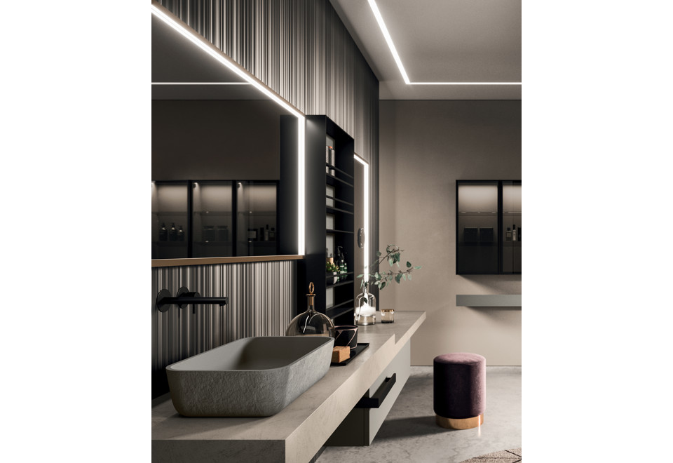 seconda foto LYMPHA 08 Arredo bagno completo in legno laccato e Mineral Stone®