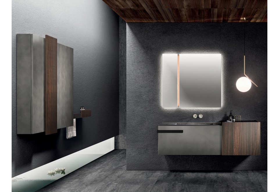 prima foto LYMPHA 01 Arredo bagno in rovere e gres porcellanato