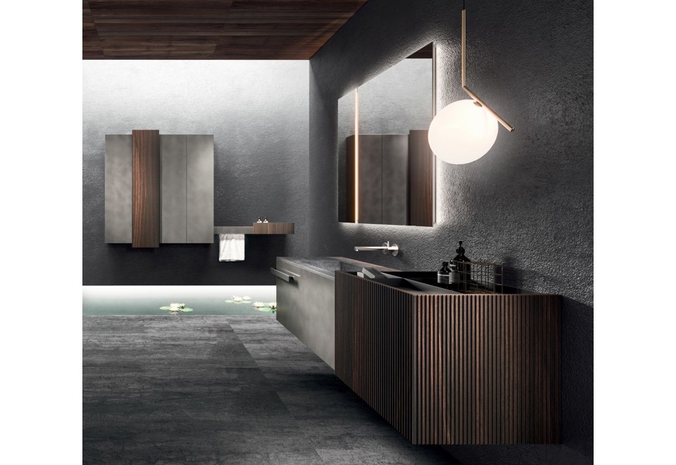 seconda foto LYMPHA 01 Arredo bagno in rovere e gres porcellanato