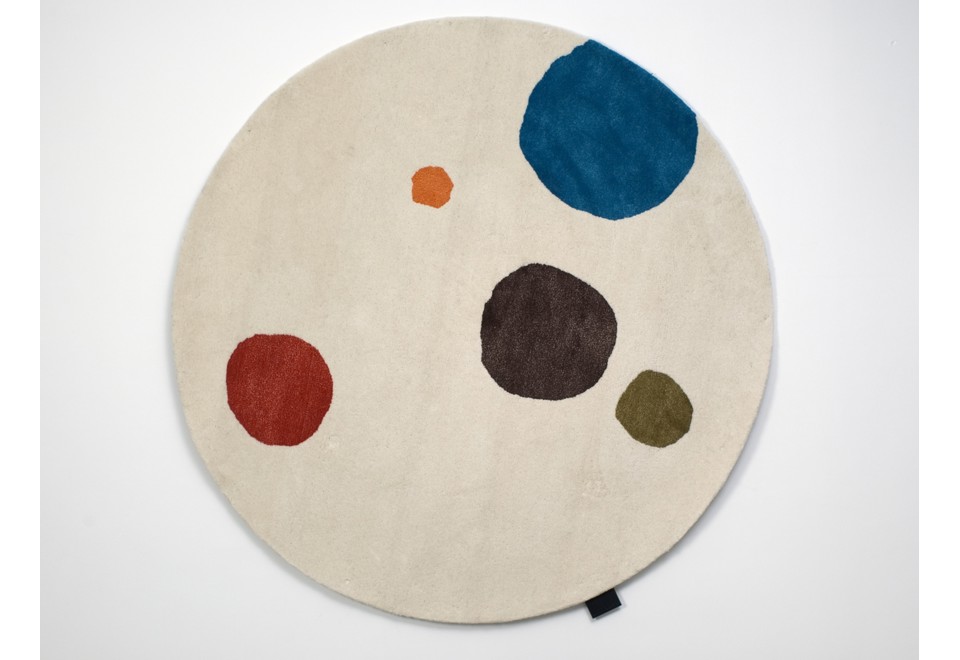 prima foto MR DOTTIE Tappeto fatto a mano rotondo in lana a motivi geometrici