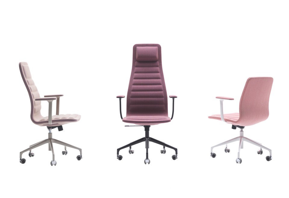 FurnitureR Sedia Ufficio Regolabile In Altezza, Girevole, Con Schienale A Griglia, Senza Braccioli, Rosa Chiaro - 4