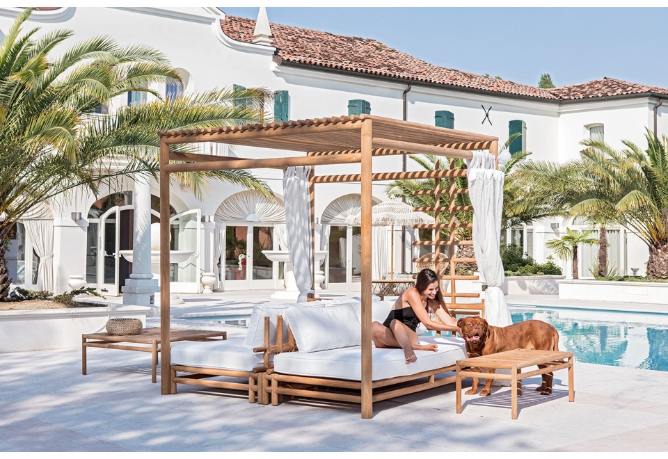 seconda foto WOO SYSTEM Tavolino da giardino rettangolare in teak