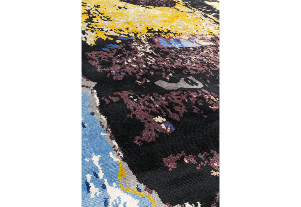 seconda foto IDOL BLEU Tappeto rettangolare fatto a mano in seta vegetale