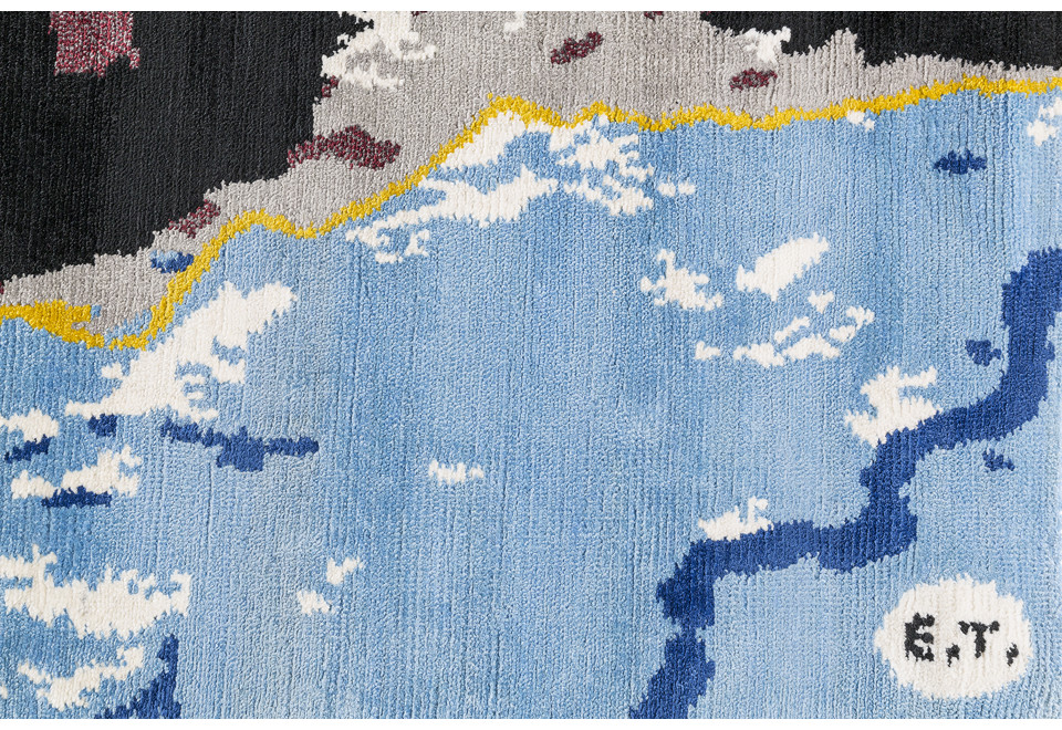 terza foto IDOL BLEU Tappeto rettangolare fatto a mano in seta vegetale