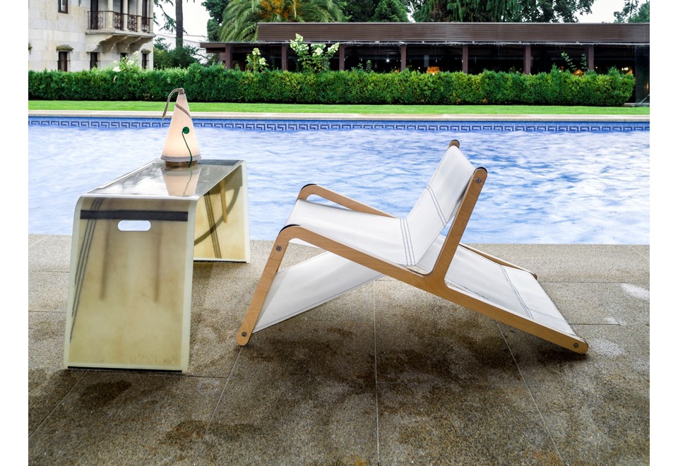 prima foto B&S Sedia a sdraio in tessuto per vele