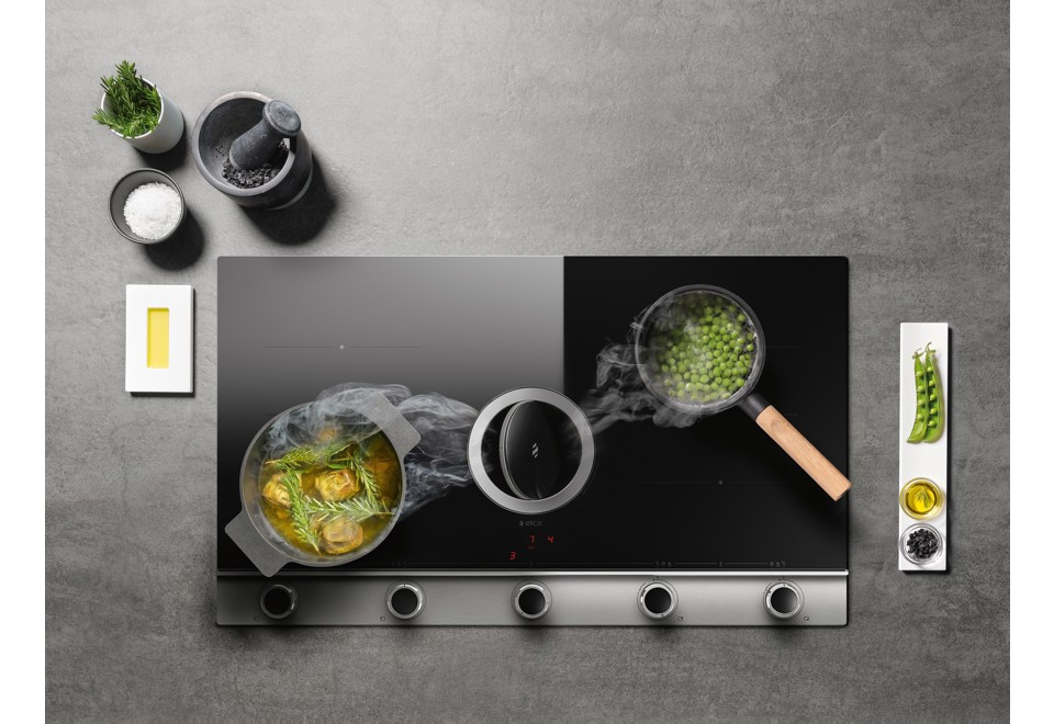 prima foto NIKOLATESLA UNPLUGGED Piano cottura in vetro con cappa integrata classe A+