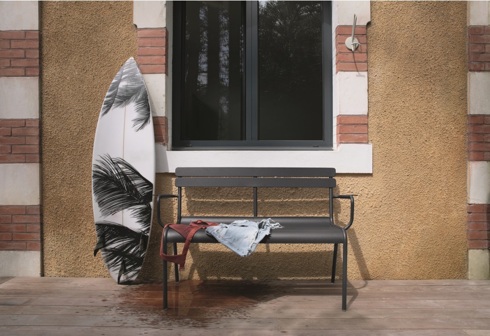 seconda foto LUXEMBOURG Panca da giardino in alluminio con schienale